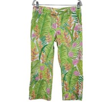 Vintage Lilly Pulitzer Wide Straight Leg Floral Crop Pants Size 6