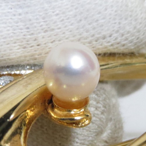 Authentic Mikimoto Pearl Island Akoya Pearl Brooch Goldtone Metal in Case Good - Picture 5 of 19