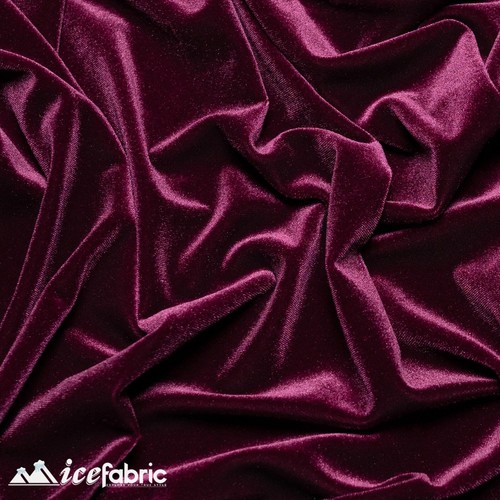 Plum Stretch Velvet Fabric By The Yard - Picture 3 of 7