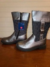 NWOB UmiTex Water Resistant Silver Quilted Girls boot SZ 9