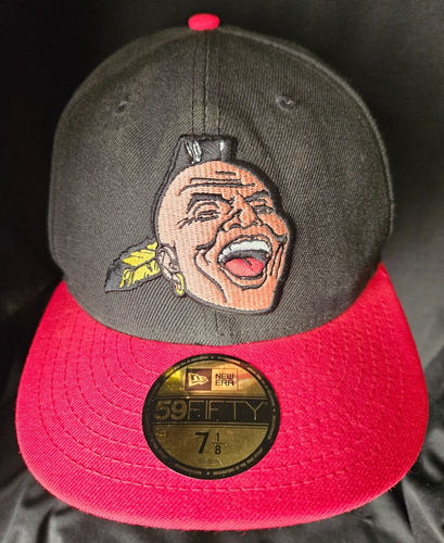 Vintage Atlanta Braves Fitted Hat Screaming Indian Chief Noc A Homa Size 7 1/8.