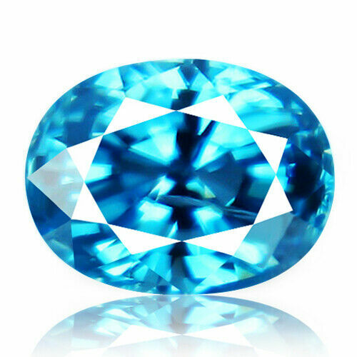 Atractivo circón natural con forma ovalada color azul de 1,69 quilates extraído en Camboya - Imagen 2 de 3