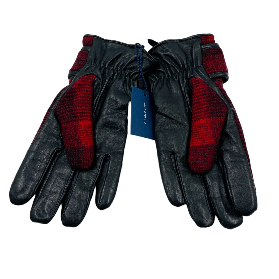 Guantes Leñador Rojo Ecuestre GANT Lana y Cuero Talla S M Foto 3 de 4