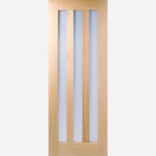 LPD Internal Oak Utah 3 Lights Frosted Glass Doors
