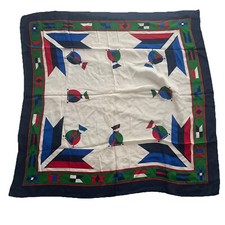 Vintage Silk Nautical Scarf Flags Ship 29x29 Rolled Edge Yacht 80s