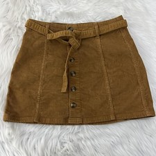 American Eagle Outfitters Womens Corduroy Full Button Super Stretch Skirt Size 4