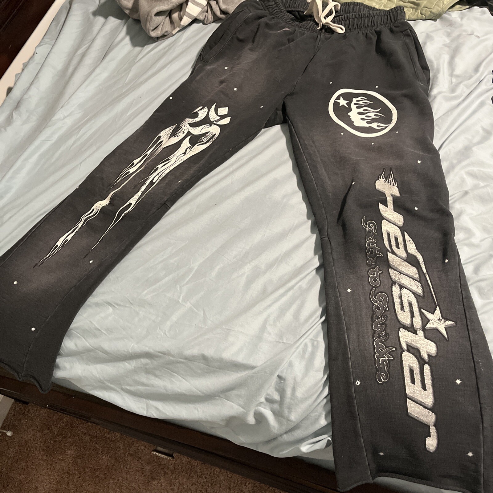 Hellstar Studios Racer Flare Black Sweatpants Aut… - image 2