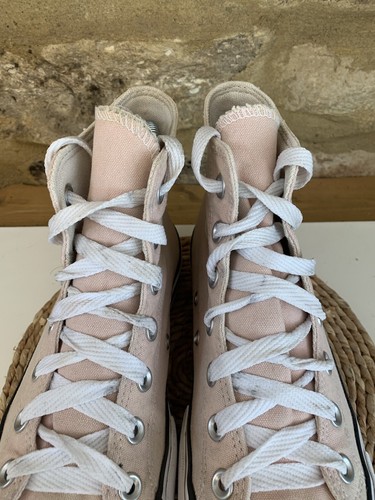 Pink Peach Platform Converse Trainers UK Size 5 EU 37.5 Hi Tops All Stars Chucks - 第 18/22 張圖片