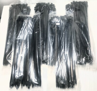 500-Pk Zip Cable Tie Down Strap Wire 50 lbs Tensile Self Lock Nylon Wrap 14'' UV