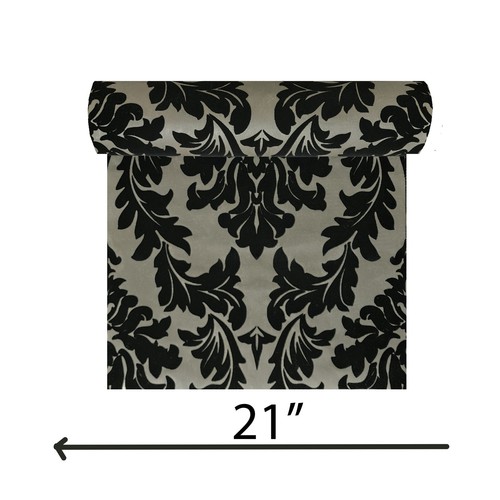 Flocking wallcoverings beige black Flocked Victorian damask velvet Wallpaper 3D - Picture 3 of 18