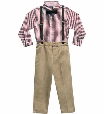 Boys plaid dress shirt suit 4 5 6 NWT 