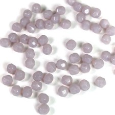 Violet Opal Czech Fire Polished Round Faceted Glass Beads 6mm 60pcs J533