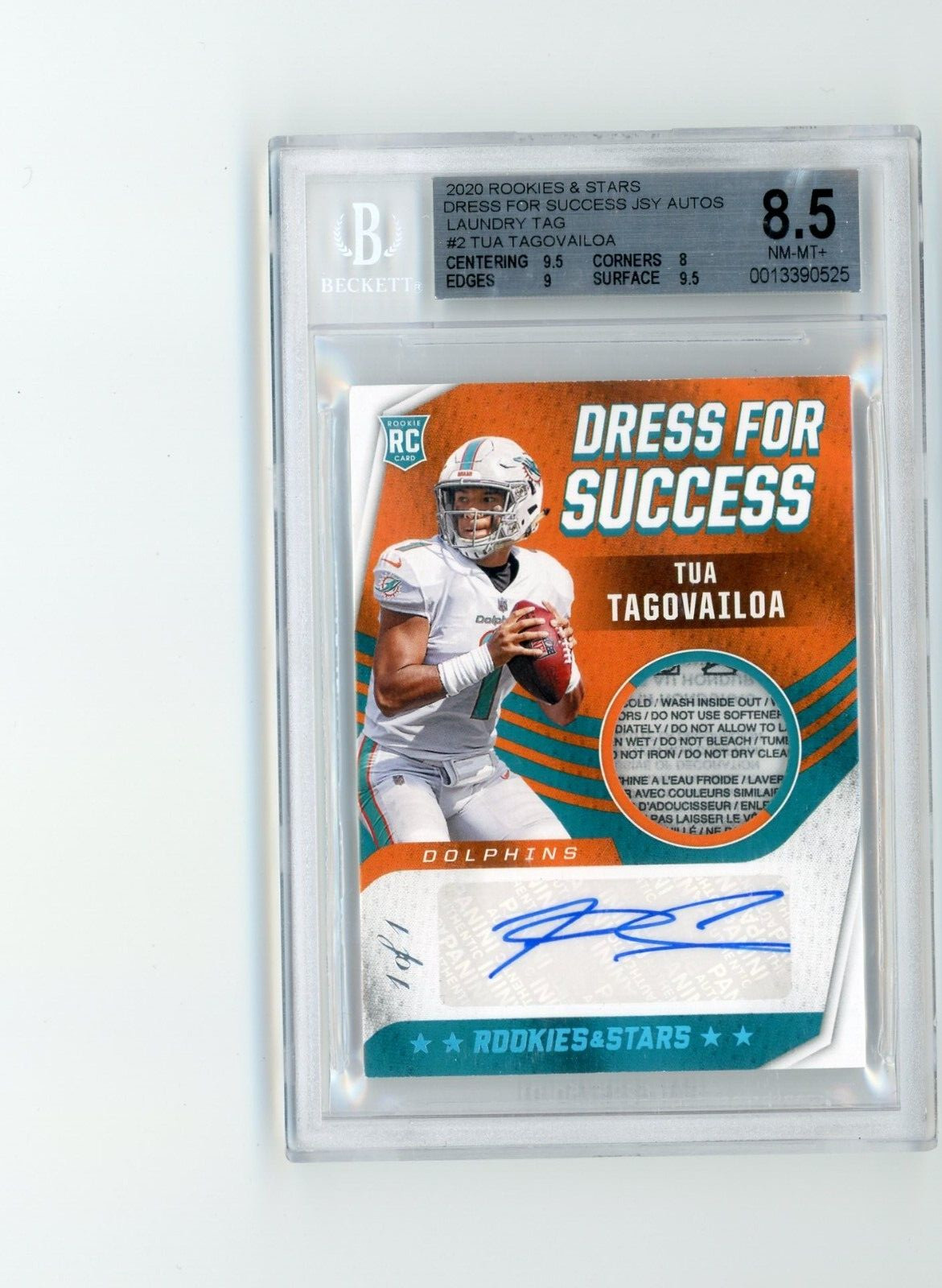Tua Tagovailoa Panini Rookies & Stars Dress for Success Autograph Relics #DSTT Base