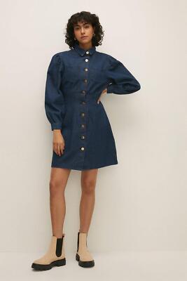 white christmas dresses Savannah Denim Shirt Dress Black Denim / M