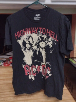 AC/DC Hard Rock Heavy Metal Band Men's Highway To Hell T-Shirt M