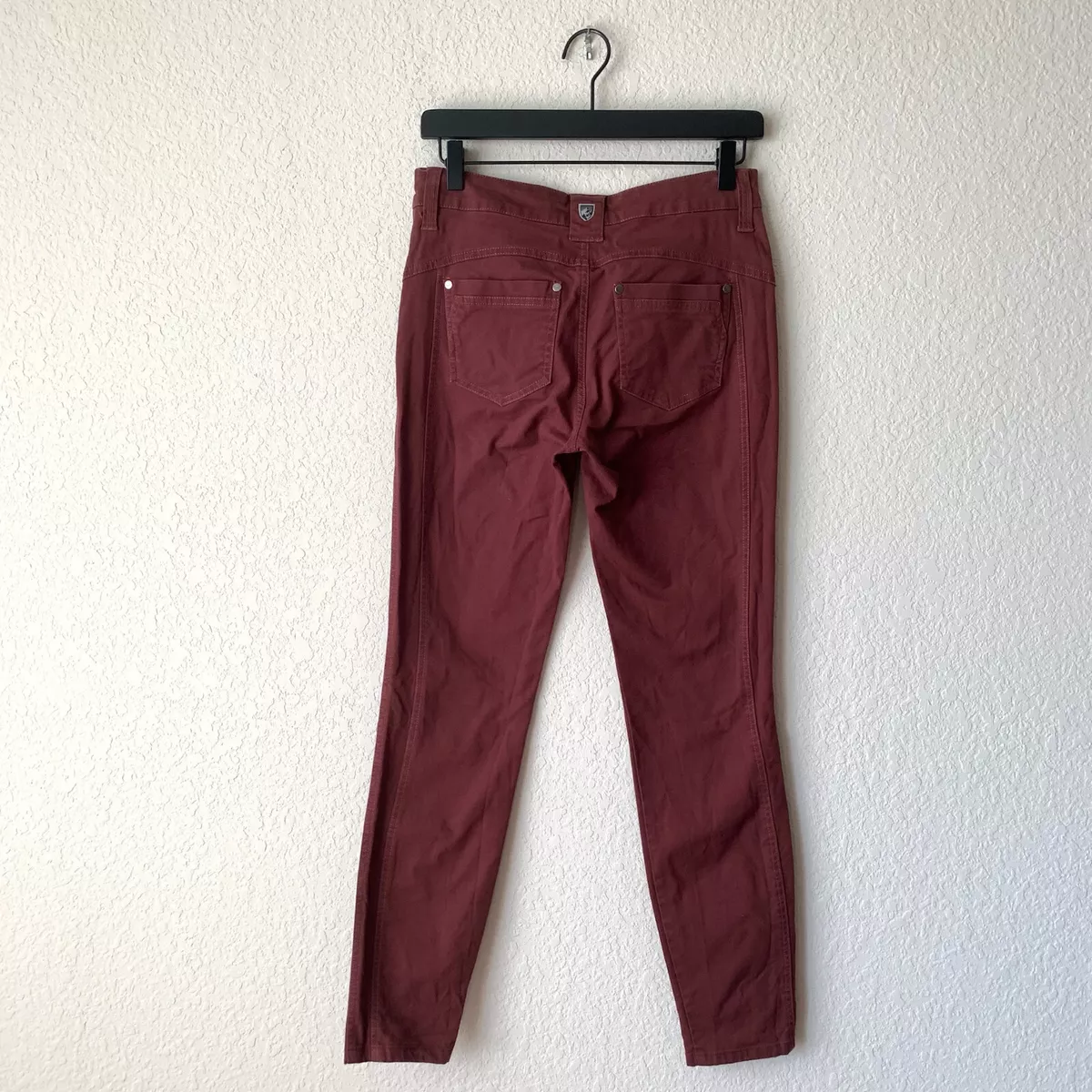 KUHL Women's Brooke Skinny Pants Stretch Canvas Maroon #6284 Size 2 W5898