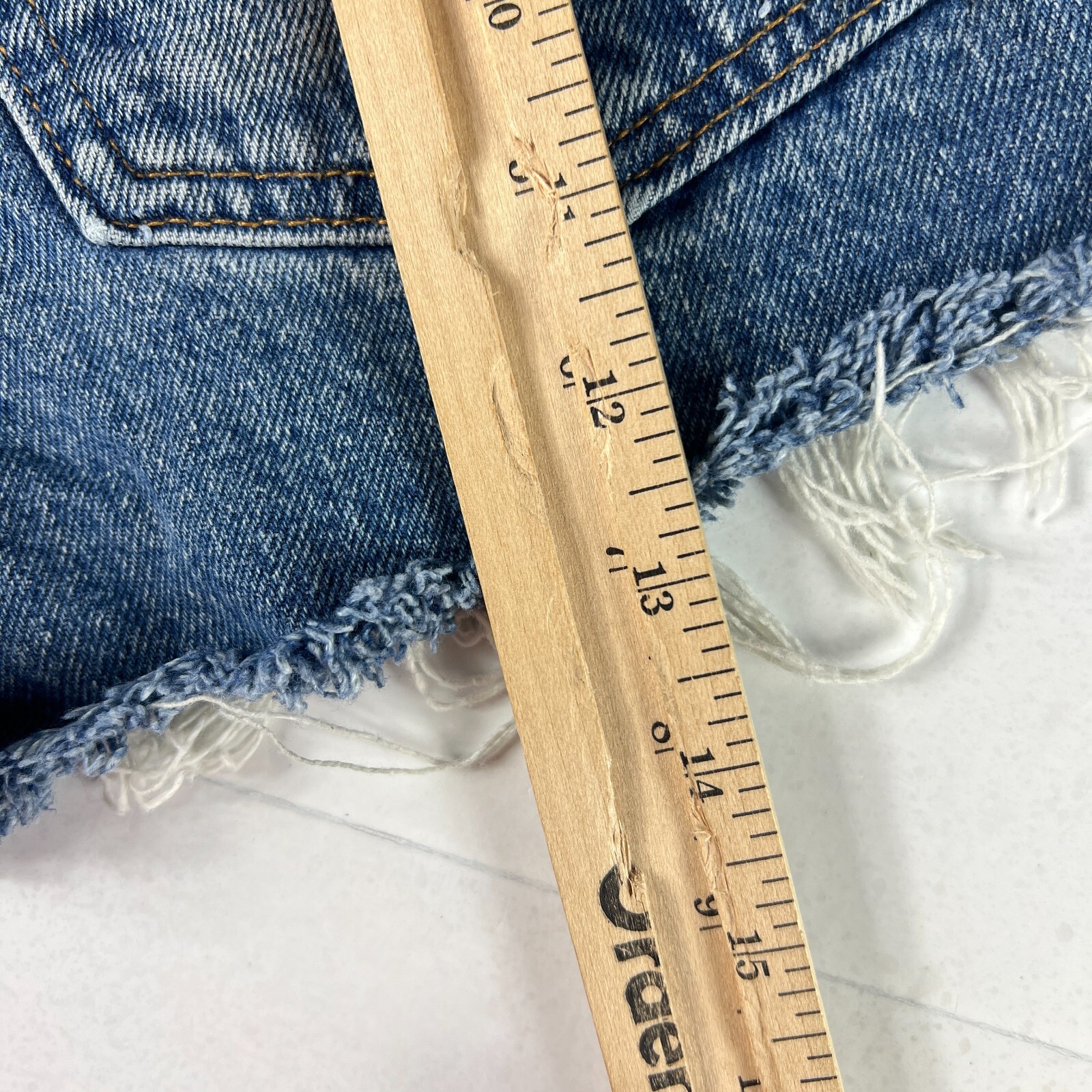 VTG 90s Levi's Jean Shorts Mens 30* 517 Blue Cut Off Thrashed Denim Jorts Tag 32