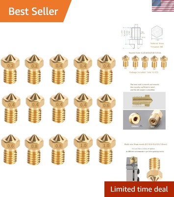 Versatile 15PCS Brass Nozzles Kit for Anycubic Kobra, Mega X - Enhance Printing