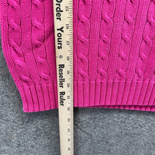 Vtg Mickey Mouse Sweater Womens Large Pink Cable Knit 90s Embroidery Walt Disney - Picture 4 of 11
