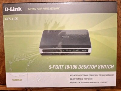 NEW Sealed D-Link DES-1105 5-Port 10/100 Fast Ethernet Desktop Network Switch