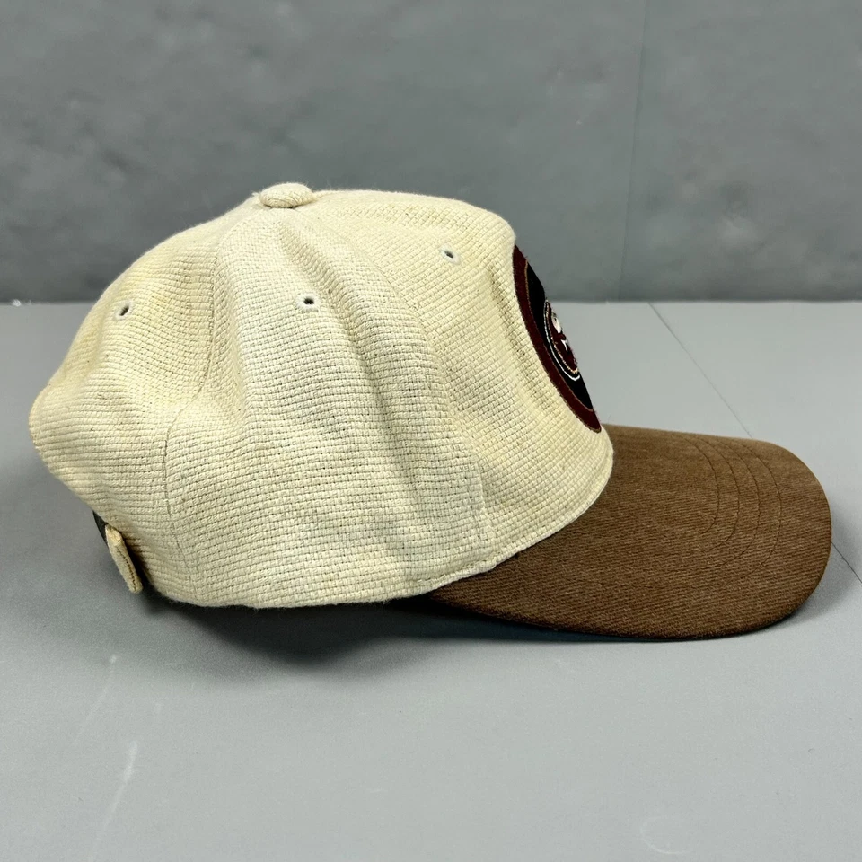 VINTAGE San Francisco 49ers Hat Cap Snap Back Beige Brown Football Mens 90s - Image 4 of 4