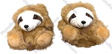 Women Plush Slippers, Sloth Soft and Fuzzy 3D Animal Slippers Sz Small 5/6