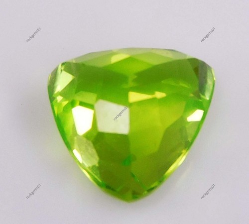 9.30 Ct Natural Green Peridot Trillion Cut AAA Certified Loose Gemstone - Picture 7 of 7
