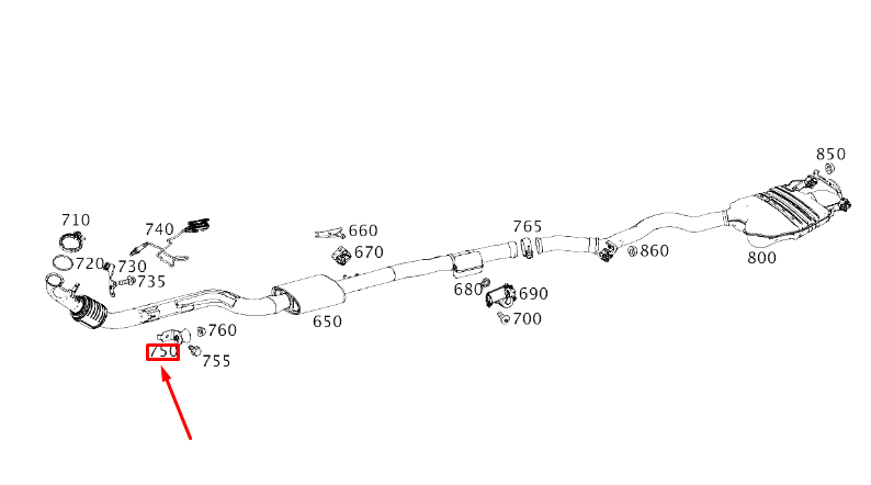 MERCEDES-BENZ S W222 Halterung für vordere Auspuffanlage A2224915000