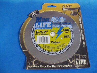 6 1/2'' 140 TOOTH STEEL PLYWOOD CIRCULAR SAW BLADE 650P OLDHAM MADE IN USA