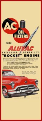 1952 AC Spark Plugs NEW Metal Sign: Oldsmobile Rocket Engine Featured