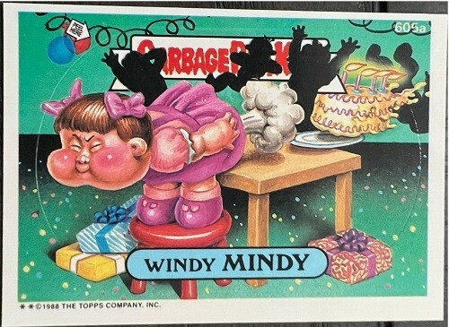 GARBAGE PAIL KIDS SERIES 15TH 1988 DIE-CUT 605A WINDY MINDY | eBay