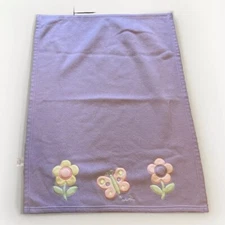 Vtg Especially For Baby Purple Flower Blanket Fleece Butterfly Lavender 29x38 S
