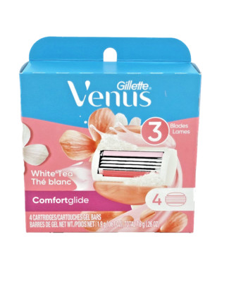 Gillette Venus ComfortGlide White Tea Razor Cartridges 4ct - 3 Blades & Gel Bars