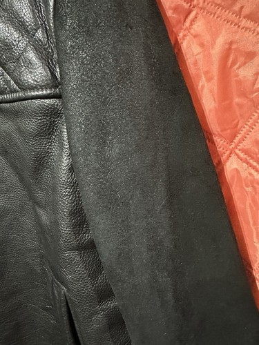 Jake Wood Leather Jacket With Sheepskin Sleeves And Quilted Details Size XL - Picture 7 of 12