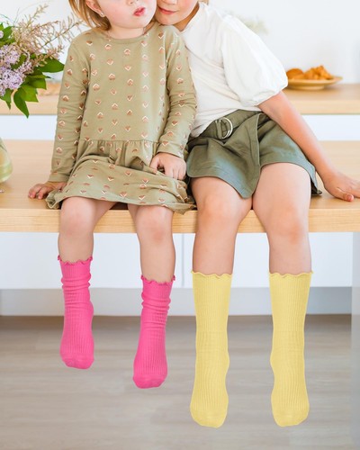 Ruffle Socks for Girls Kids Toddler Turn Cuff Socks 4-6 Years Assorted - Picture 4 of 7