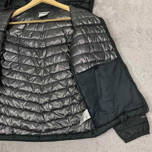 Columbia Omni-Tech Puffer Jacket Youth M 10-12 Black Full Zip Hooded Outdoor - Picture 9 of 17