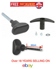 HENDERSON GARAGE DOOR HANDLE PLASTIC GREY PREMIER LOCKING INTERNAL 64MM SPINDLE