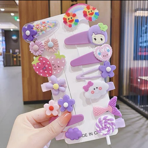 Pinzas para el cabello 14 piezas para niños bebés niñas lindas flores frutas horquilla niñas accesorios para el cabello - Imagen 10 de 28