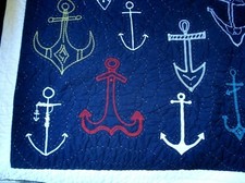 Pottery Barn Kids Anchors Away Navy Infant Quilt
