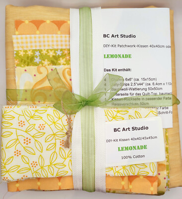 Patchworkstoff Kissenbezug DIY Kit Makower Moda Windham Lemonade 40-45cm