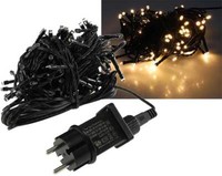 Led Lichterkette 100 Leds Warmweiss Innen Aussen 10M Kabel Schwarz IP44