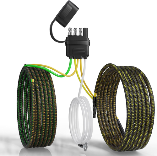 4 Pin 5 Wire Trailer Wiring Harness 22FT for Rewiring Both-Side Taillights, Pure