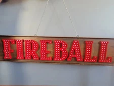 Fireball Whiskey Marquee Hanging Sign Bar Man Cave Game Non-Lit Double Sided