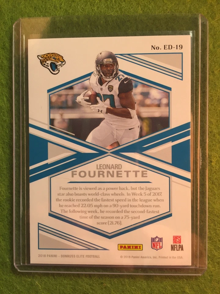 LEONARD FOURNETTE REFRACTOR PRIZM Card 2018 Panini Elite Deck #ED-19 SSP JAGUARS - Image 2 of 4