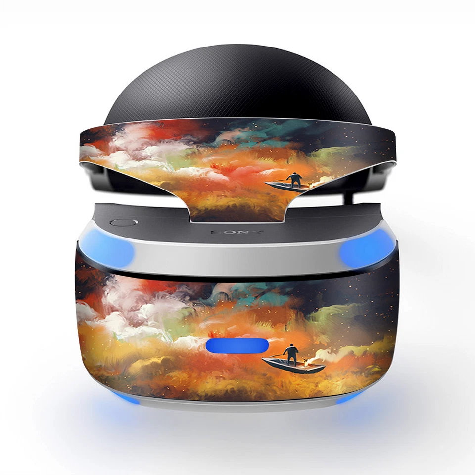 Skin Wrap 适用于索尼 Playstation PSVR 耳机 橙色 红色 蓝色 银河船 — 第 2/2 张图片