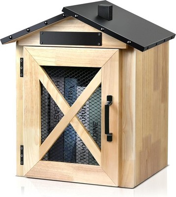 Outdoor Book Sharing Box, Waterproof Tin Roof Wooden Exchange Wood 