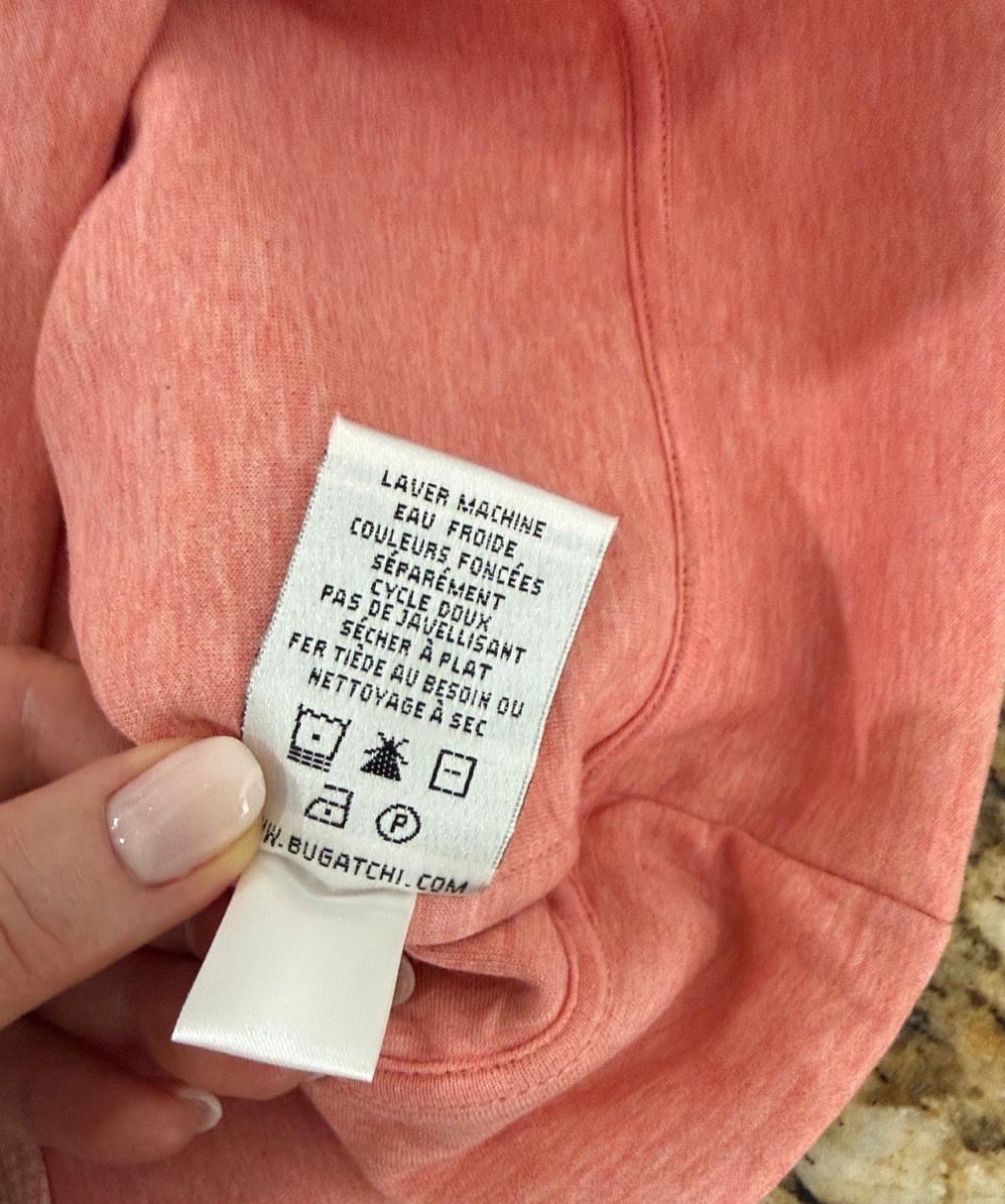 Bugatchi Houndstooth Quarter Zip Pullover Salmon … - image 12