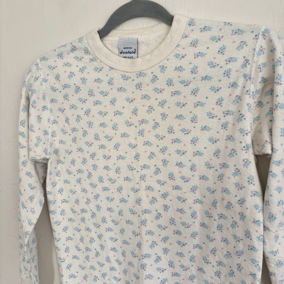 Винтажный Duofold цветочный шерсти смесь длинный Джонс тепловой пижамы комплект Sz M подходит маленький - Изображение 3 из 4