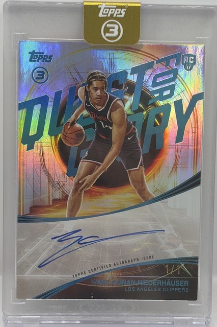 Yanic Konan-Niederhauser 2025-26 Topps Three Quest For Glory Platinum Auto #1/1