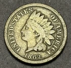 1862 Indian Cent Copper Nickel 1C Coin VG - Civil War